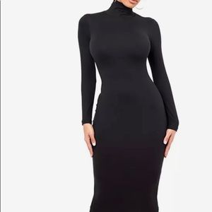 black turtleneck dress